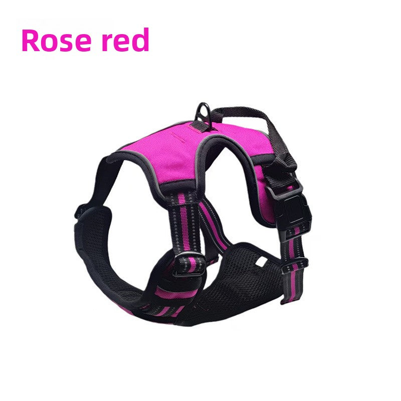 H shape reflective dog harness for medium and large dogs in black, view 22