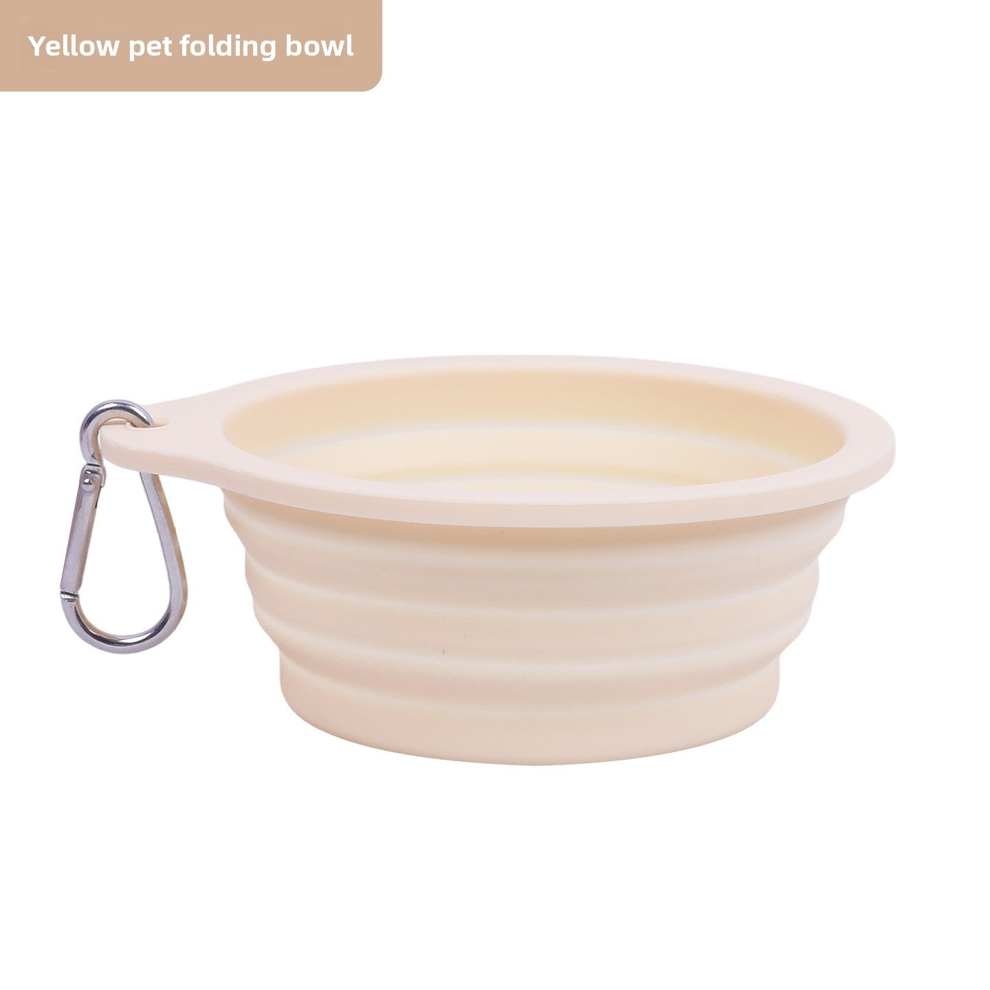 Foldable silicone pet bowl for dogs and cats in Yellow, material detail