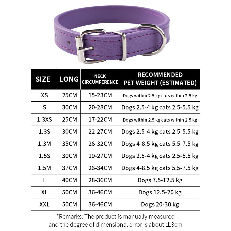 Waterproof embossed PU leather pet collar in Deep Blue, top view