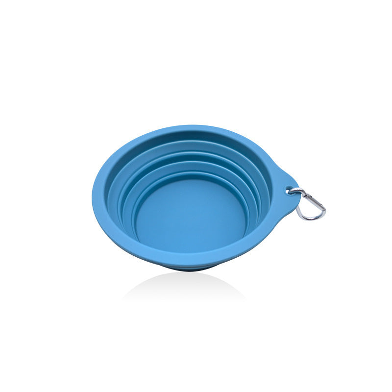 Outdoor Portable Folding Silicone Pet Bowl with Carabiner, 350ml and 650ml Sizes