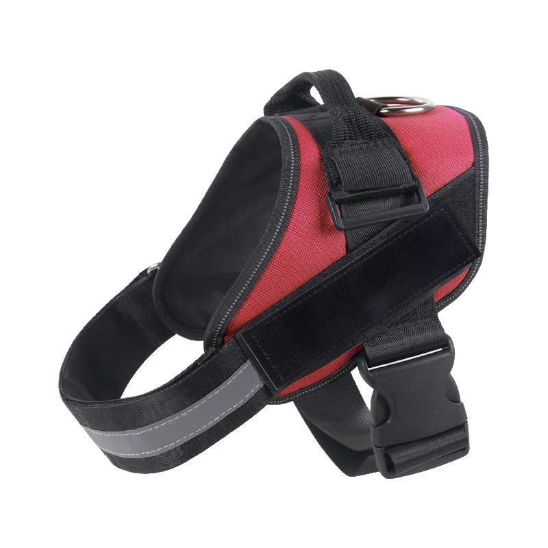 Reflective nylon vest dog harness in black for large dogs