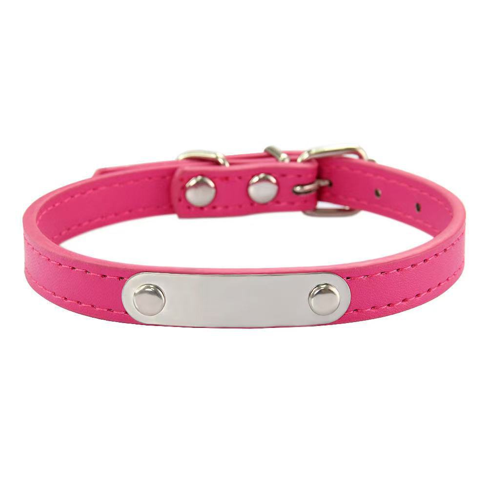 PU leather pet collar with ID tag and bell in Green, close-up detail