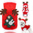 Flannel Christmas antler hooded pet costume in Green Scarf Antlers, in a home setting