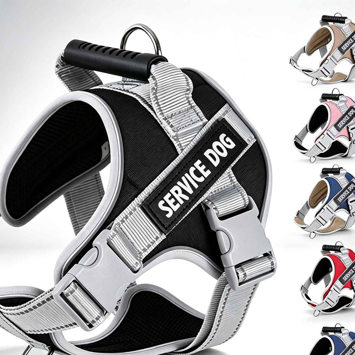 Reflective breathable mesh dog harness in 13 colour options
