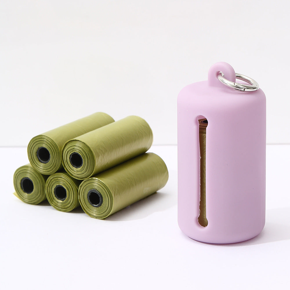 Dog poo bag dispenser with lead clip in bright colour, product image 1