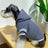 Thick knitted wool jumper for dogs and cats in Grey, side view