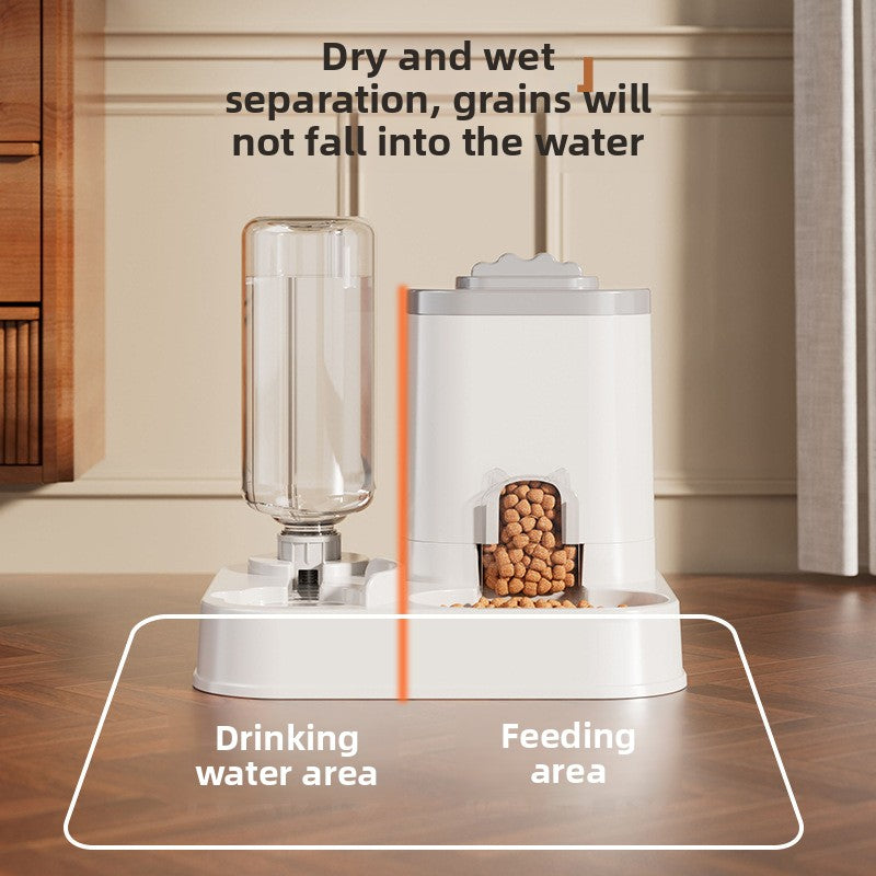 Elevated Cat Feeder and Water Bowl Combo with Dual Bowls and Smart Sensor