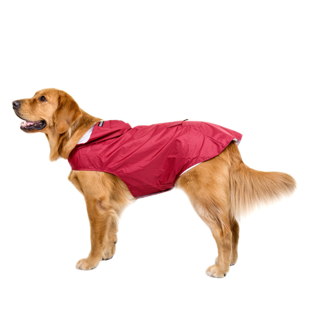 Hooded reflective nylon rain poncho for large dogs, product image 12
