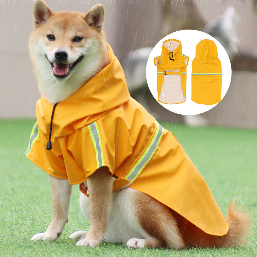 Hooded reflective waterproof dog raincoat, available in 7 colours, sizes Small to 5XL, image 2