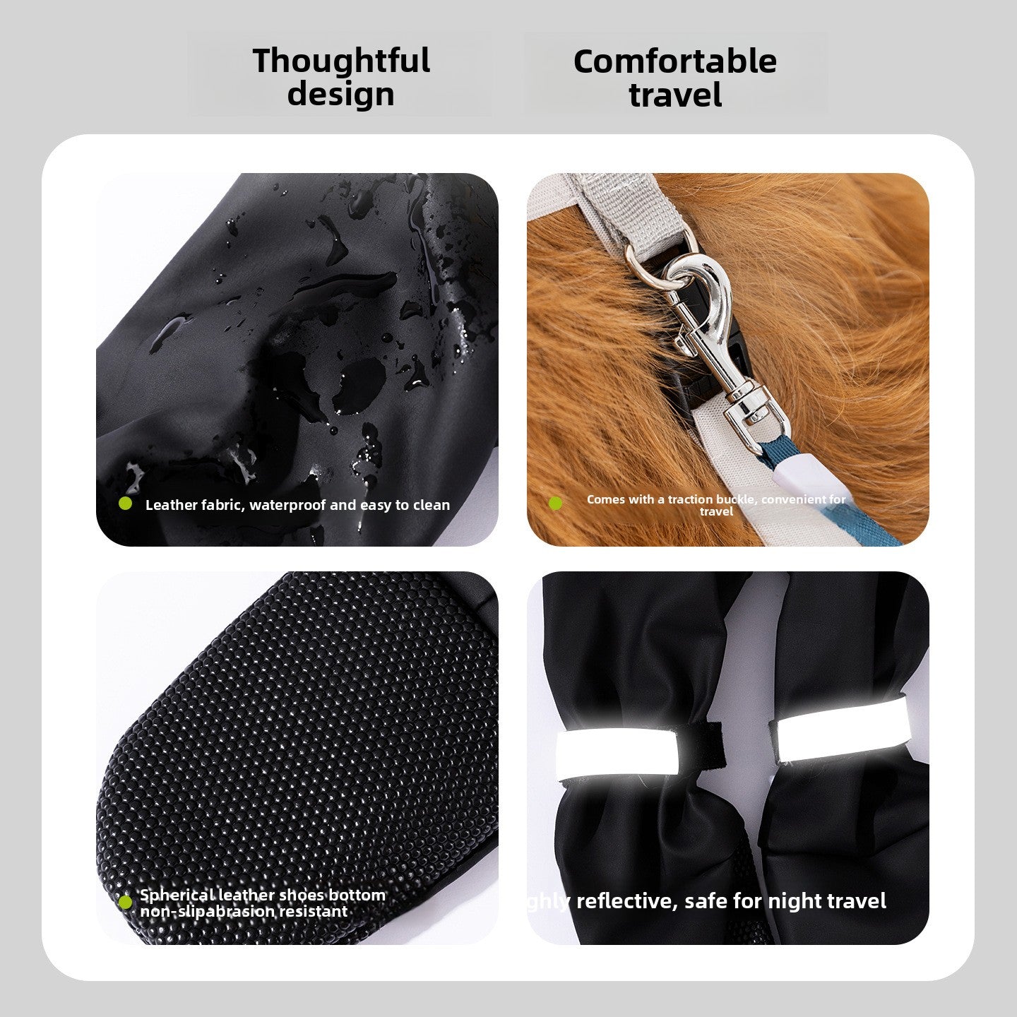 Adjustable waterproof dog shoes, available in 2 colours, sizes Extra Small to 2XL, image 4