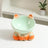 Ceramic Cat Bowl with Angled Mouth and Reaching Hand Designs, Easy-Clean Pet Food Dish