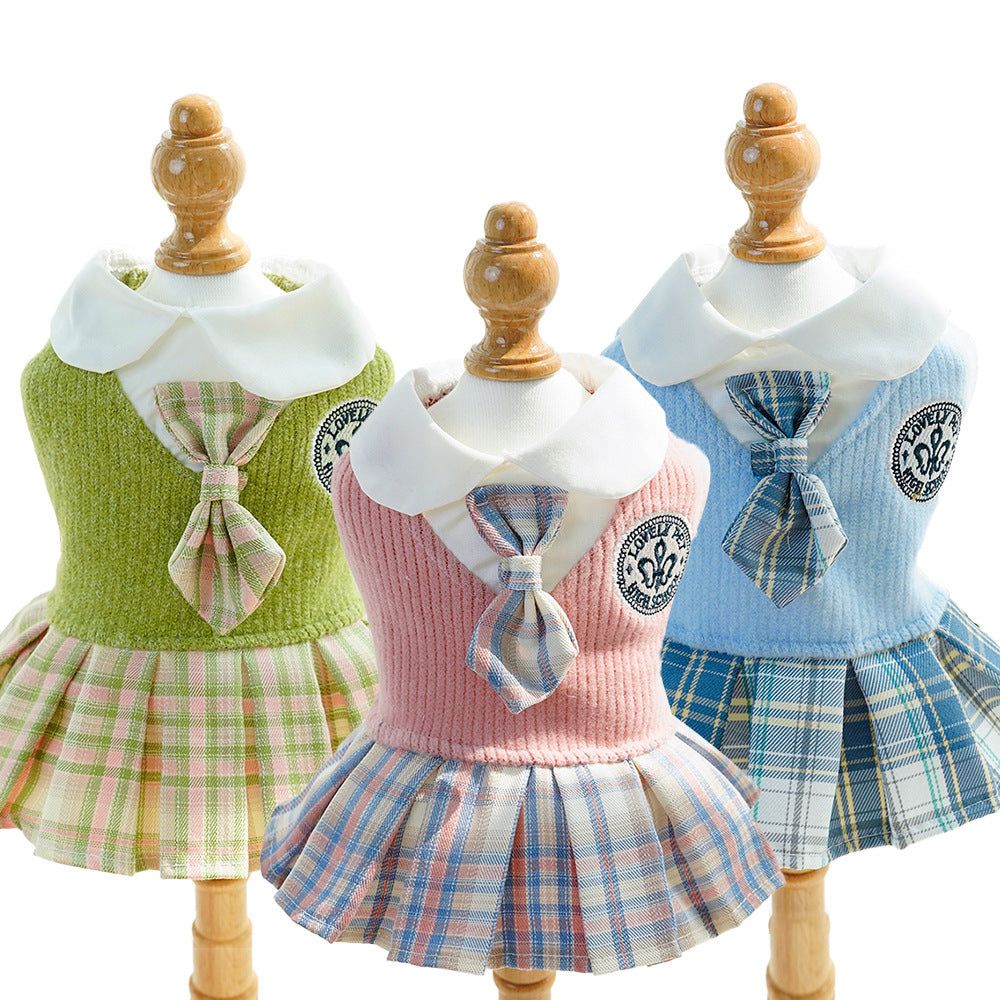 Plaid princess dress for dogs and cats, available in 3 colours, image 1