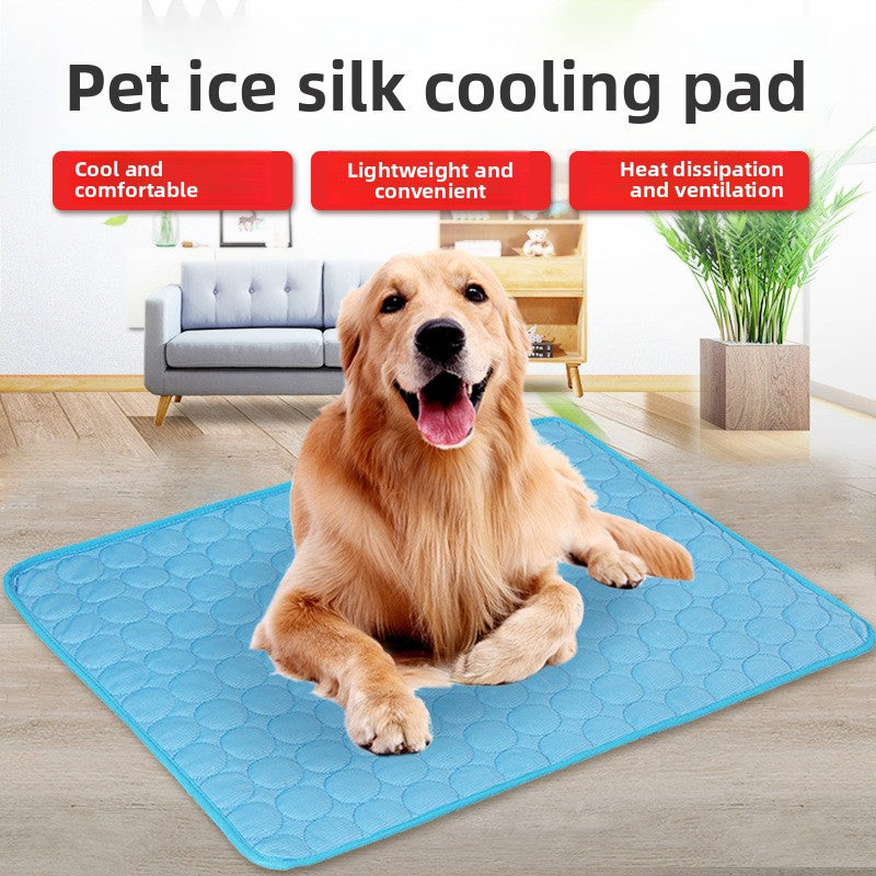 Summer cooling pet mat with cool-touch fabric for dogs and cats