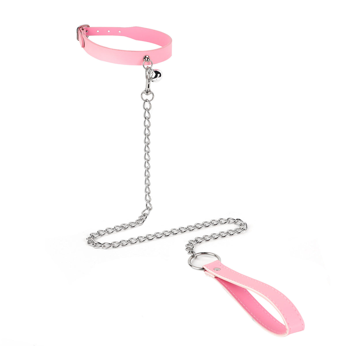 Adjustable Leather Collar with Bell