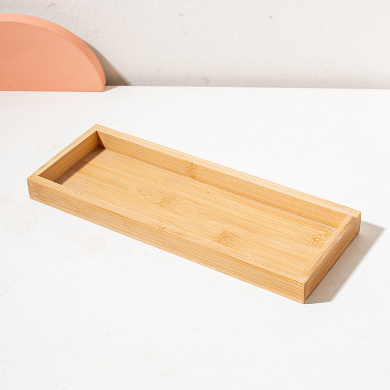 Square ceramic pet dishes on a raised bamboo feeding tray, view 11
