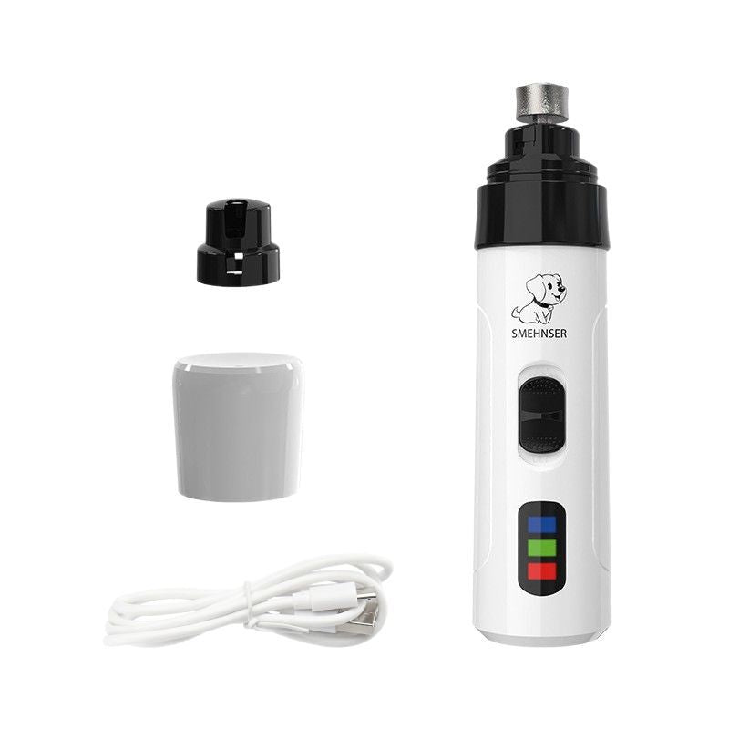 Pet Nail Grinder with LED Light and 3 Grit Sanding Bands, USB