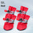 Anti-slip waterproof dog shoes with reflective strips in Black Thick Plush, top view