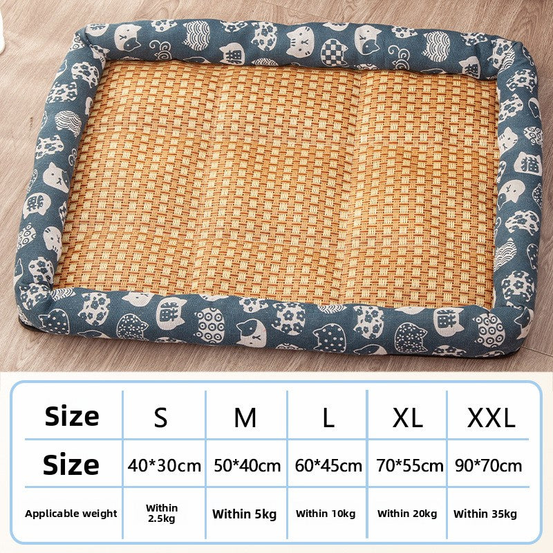 Rattan cooling mat with cute pattern for cats and small dogs, photo 13