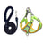 Adjustable nylon vest dog harness with lead in Orange Harness Only, showing size and shape