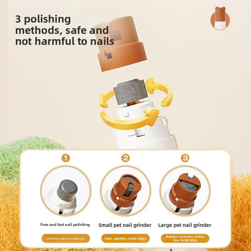 Two-Speed LED Pet Nail Grinder, Quiet Rechargeable for Cats and Dogs