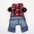 Denim four leg dog jumpsuit with backpack, available in 2 colours, image 4