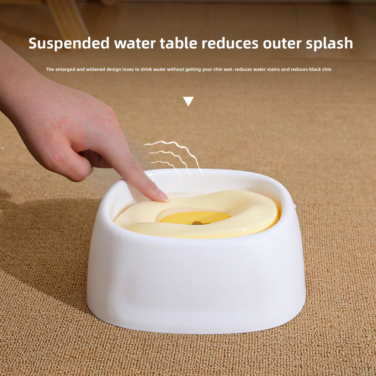 A water bowl for cats that doesn't get their mouths wet
