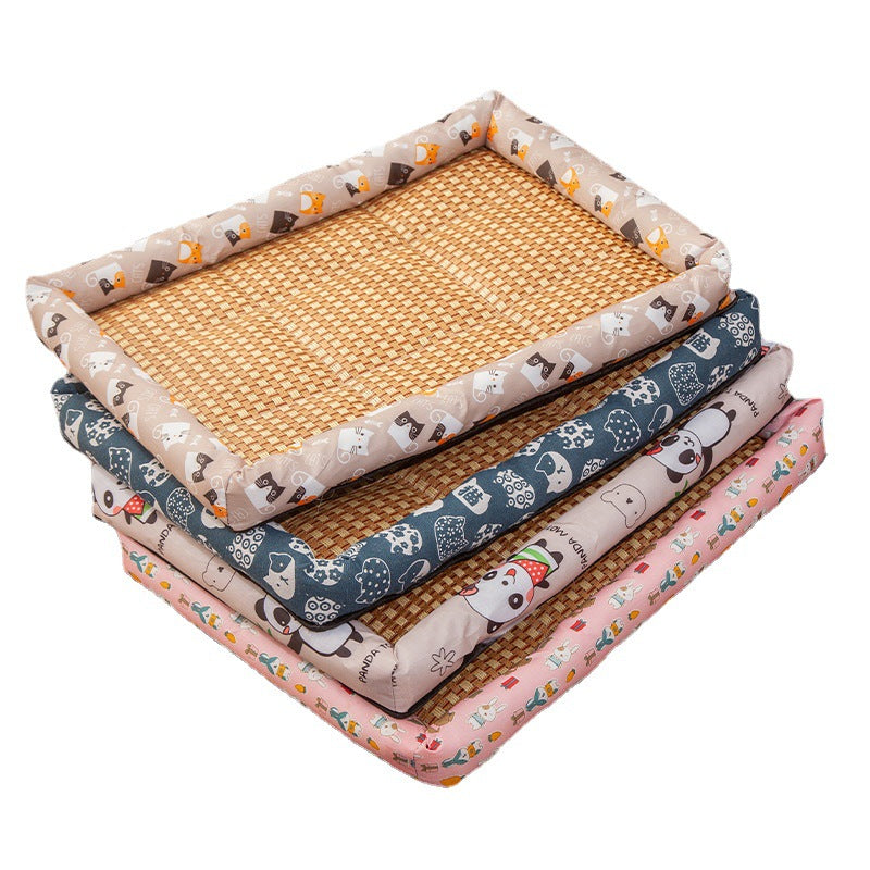 Rattan cooling mat with cute pattern for cats and small dogs, photo 4
