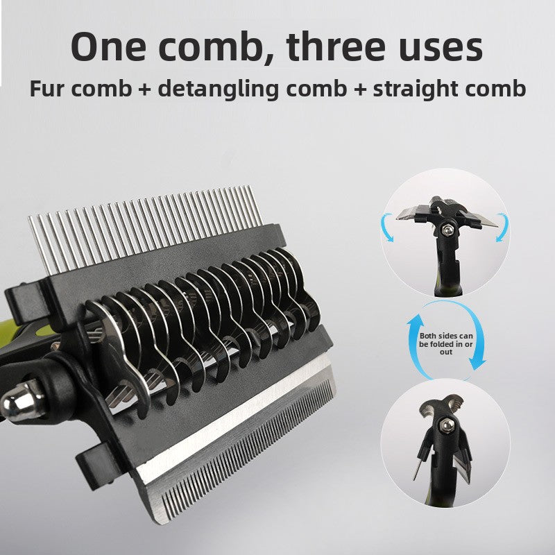 Dog and Cat Grooming Comb, Detangling and Deshedding Undercoat Tool