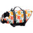 Dog life jacket swim vest with adjustable straps in floral print, view 11