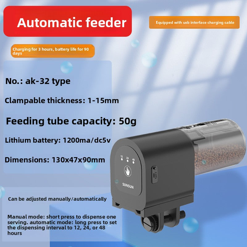 Automatic aquarium fish feeder with timer for fish tanks, view 10