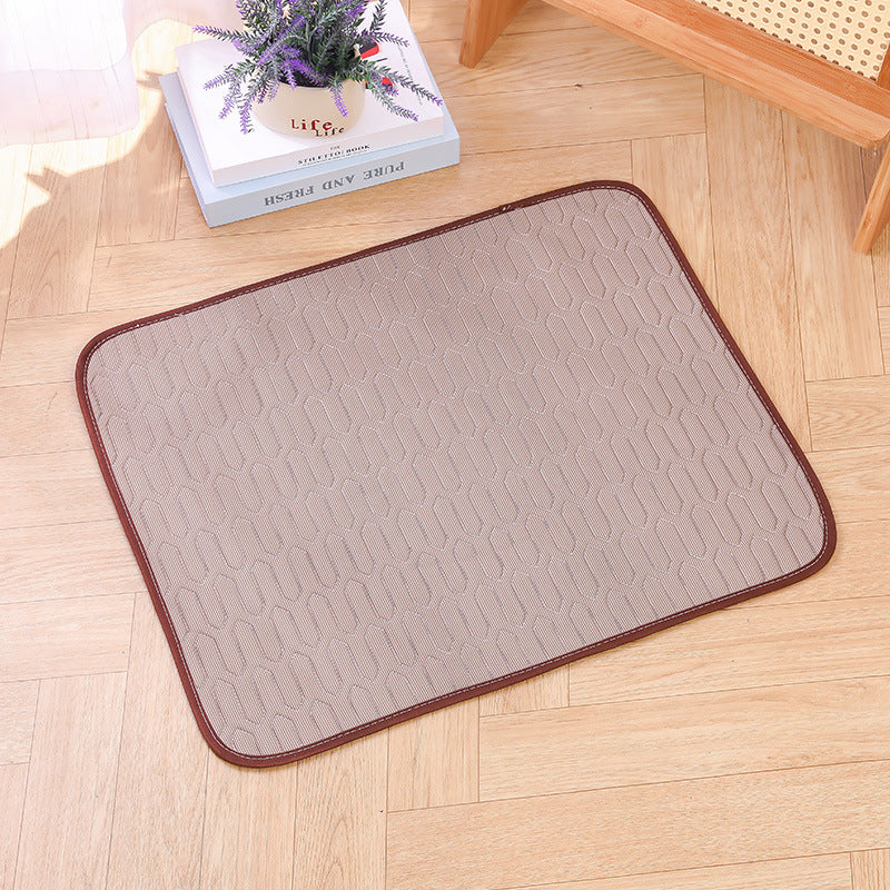Cooling Ice Silk Mat for Cats, Non-Slip Summer Pad with Latex Layer