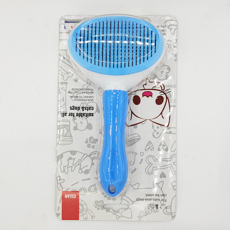 Self-Cleaning Pet Comb with Stainless Steel Pins for Dogs and Cats