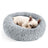 Round plush donut bed for cats and small dogs, main product photo
