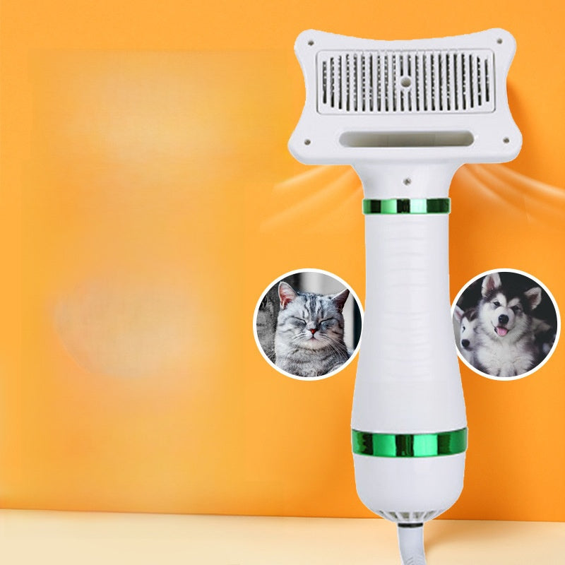 2-in-1 Pet Hair Dryer and Grooming Comb, Adjustable Heat Blower