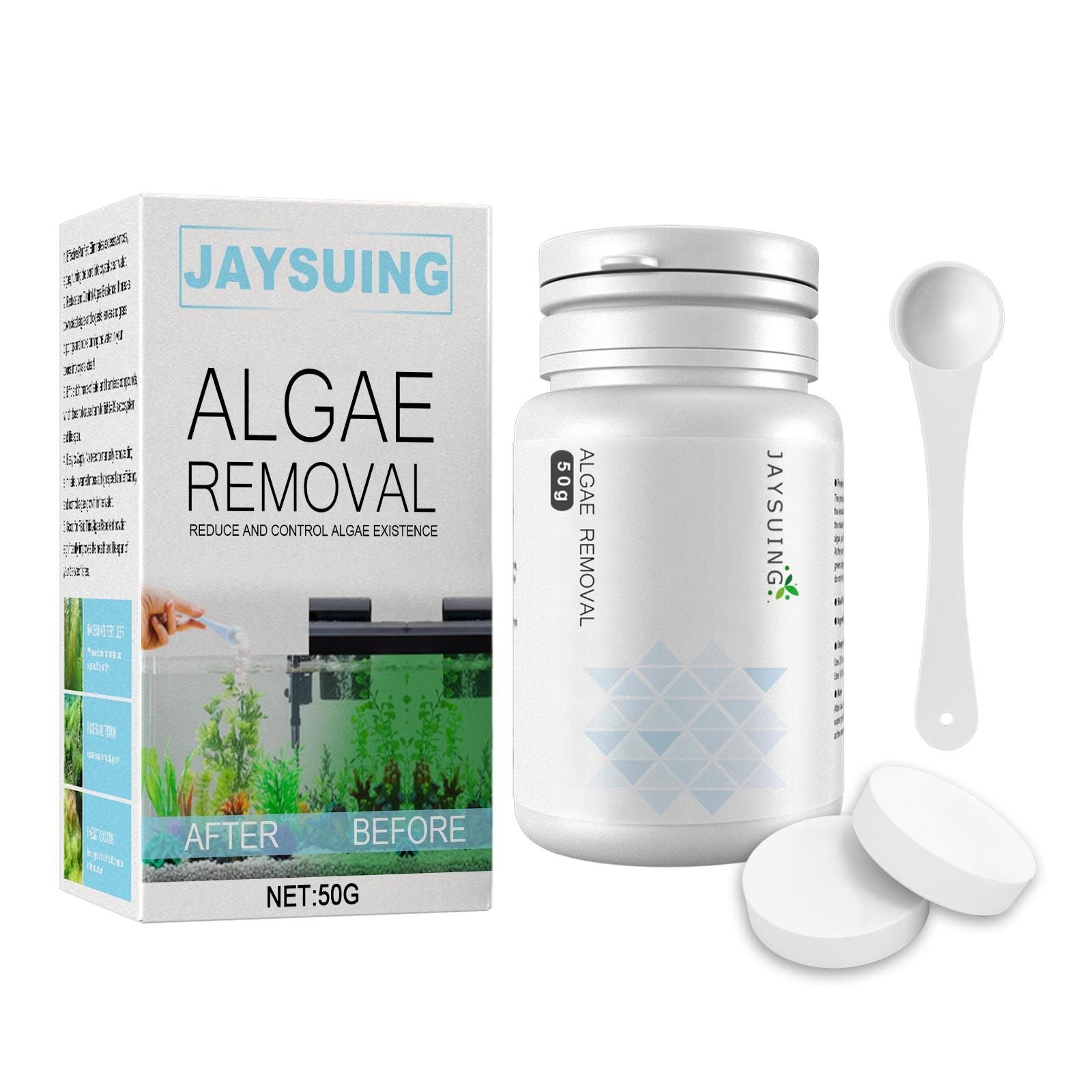 Aquarium Algae Remover Powder or Tablets 50g with Spoon