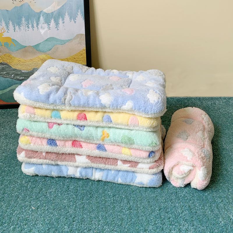 Plush flannel pet blanket mat with cute print, photo 8 of 55
