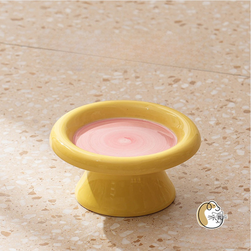 Ceramic Pet Food Bowl with Anti-Spill Design
