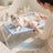 Blue detachable pet grooming table with metal frame
