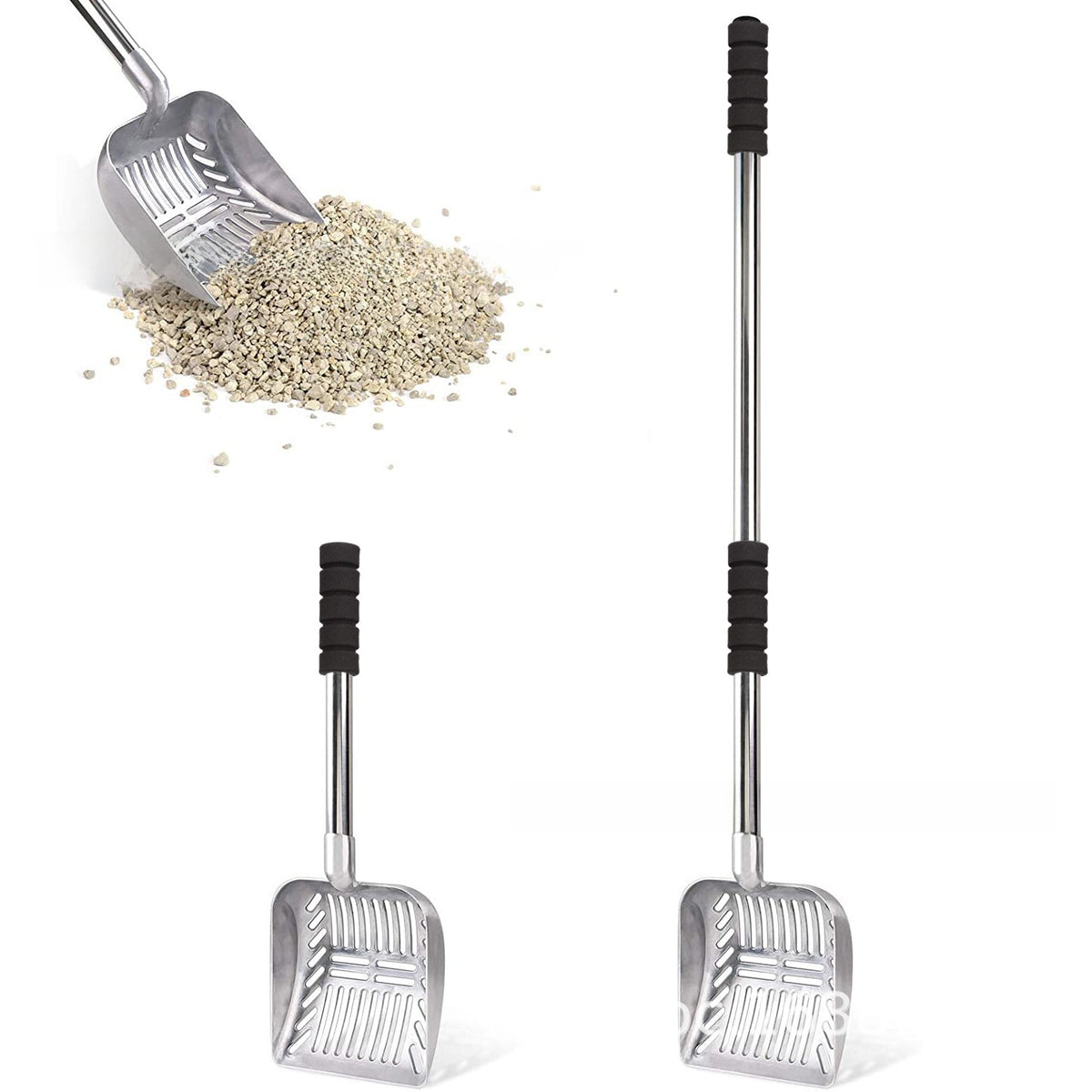 Extended Handle Aluminium Cat Litter Scoop with Large Head