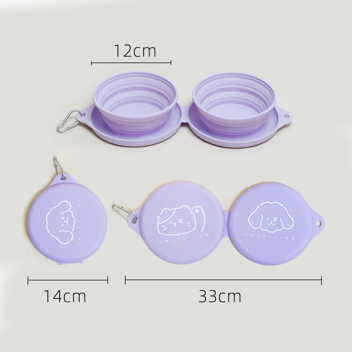 Foldable Silicone Pet Bowl for Outdoor Walks and Travel for Dogs and Cats