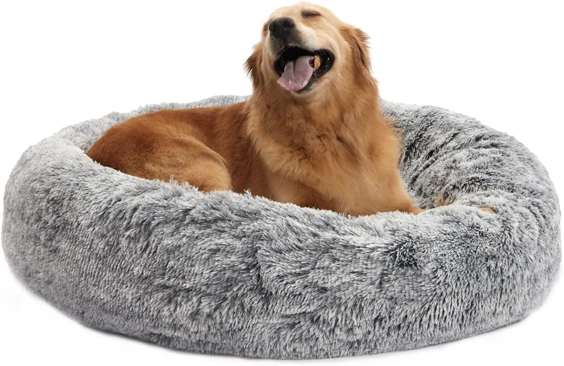 Tie Dye Round Plush Pet Bed for Cats and Small Dogs