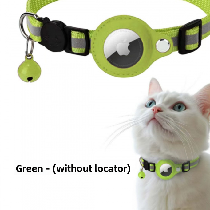 Slim polyester cat collar with bell and AirTag holder, tag not included, product image 3