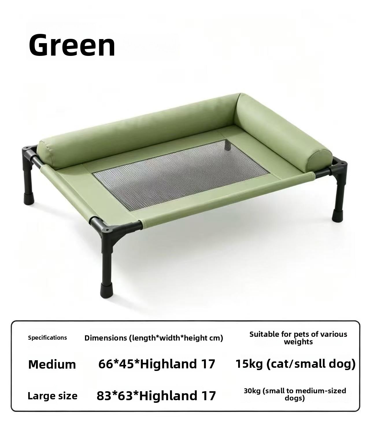 Elevated Mesh Pet Bed, Breathable Raised Cot for Dogs and Cats