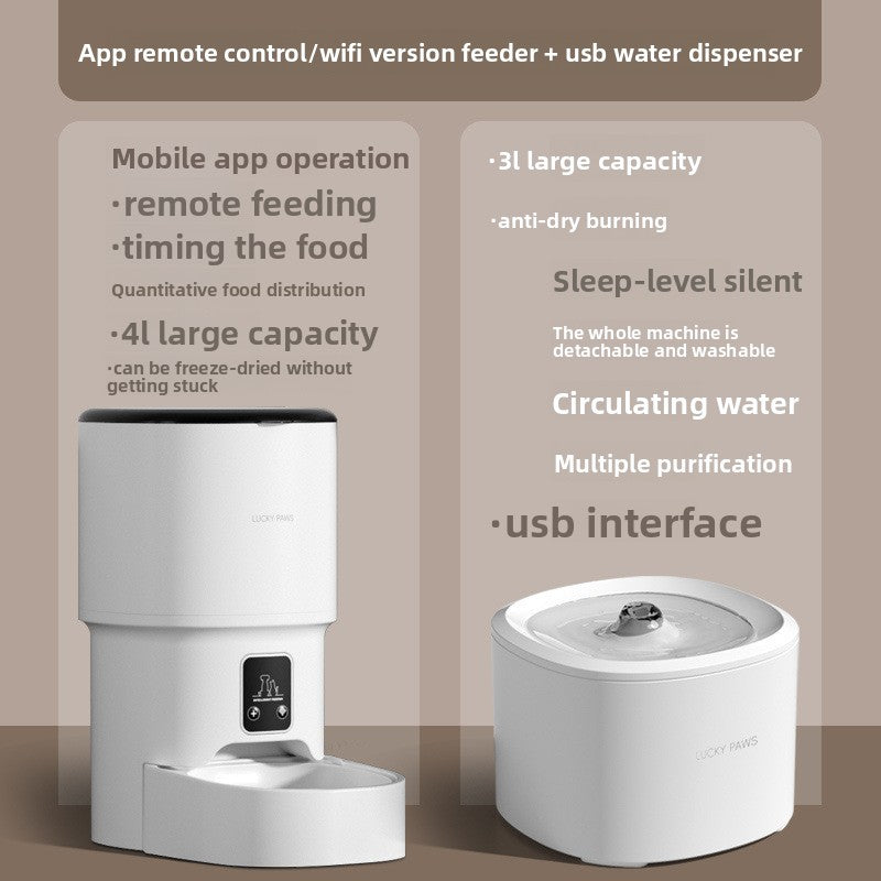 Smart Automatic Pet Feeder with Wi-Fi, Bluetooth, Voice and Video Control, 4L or 7L