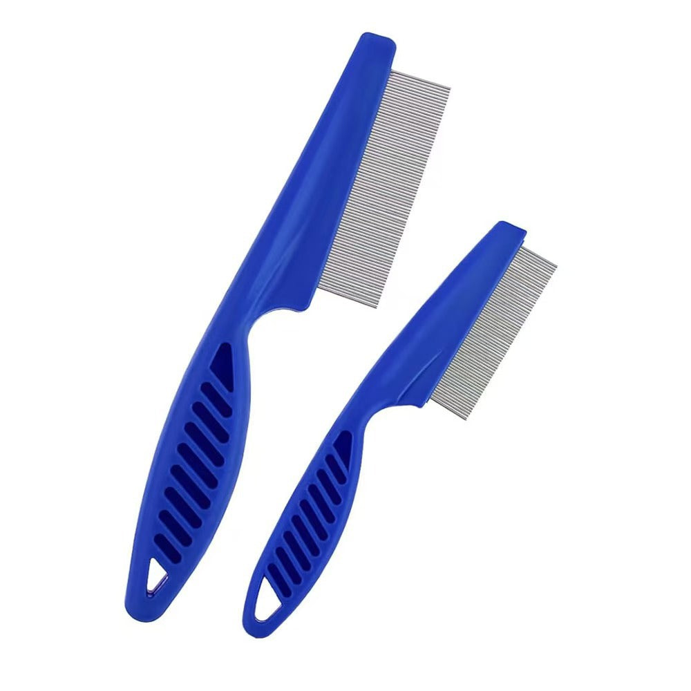 Fine-Tooth Steel Flea Comb with Rounded Pins and Comfort Grip