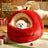 Red apple-shaped cat bed and small dog nest, detail photo 2