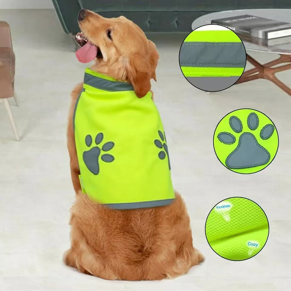 Reflective fluorescent dog safety vest, available in 3 colours, sizes Small to Large, image 4