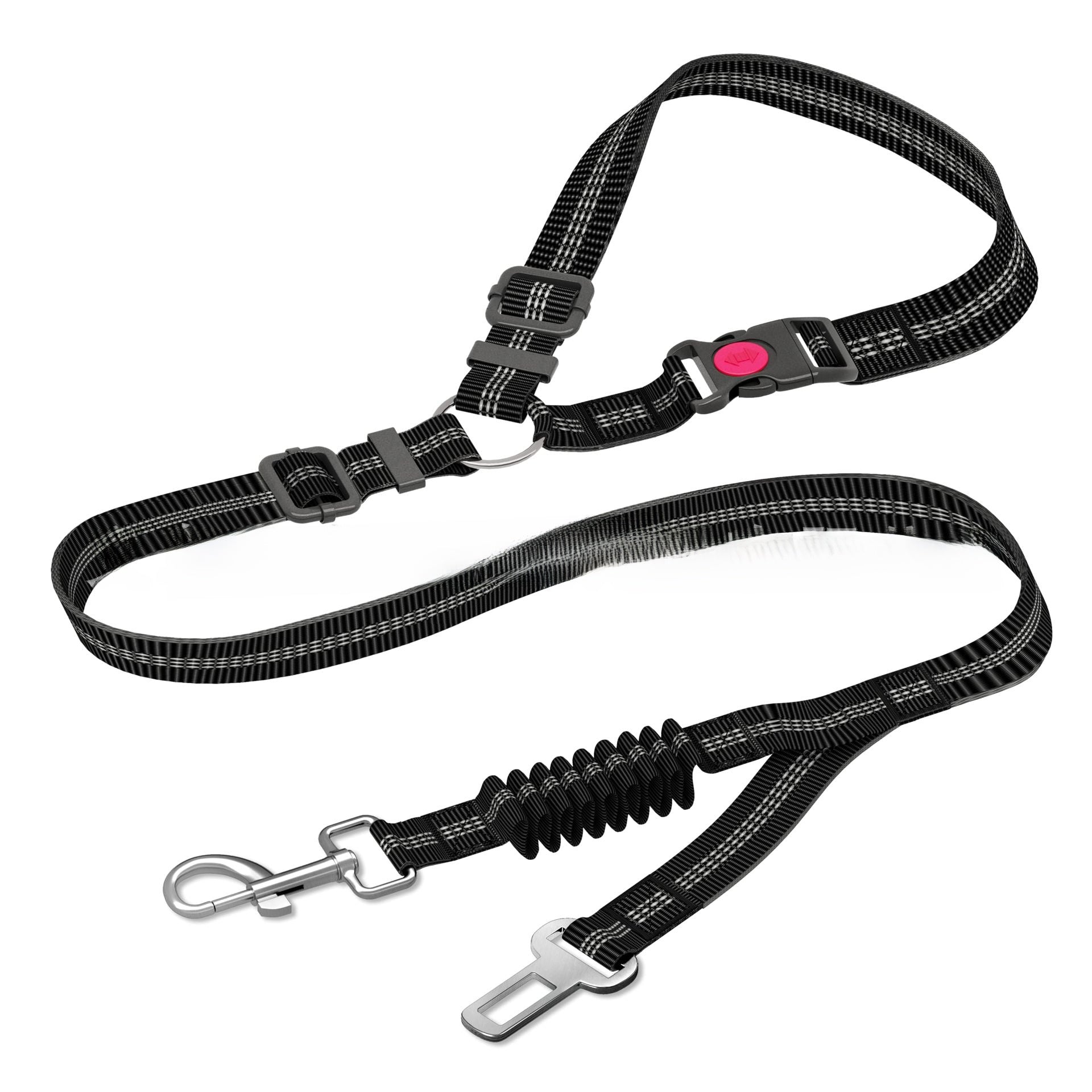 Adjustable dog car seat belt leads in ten colours