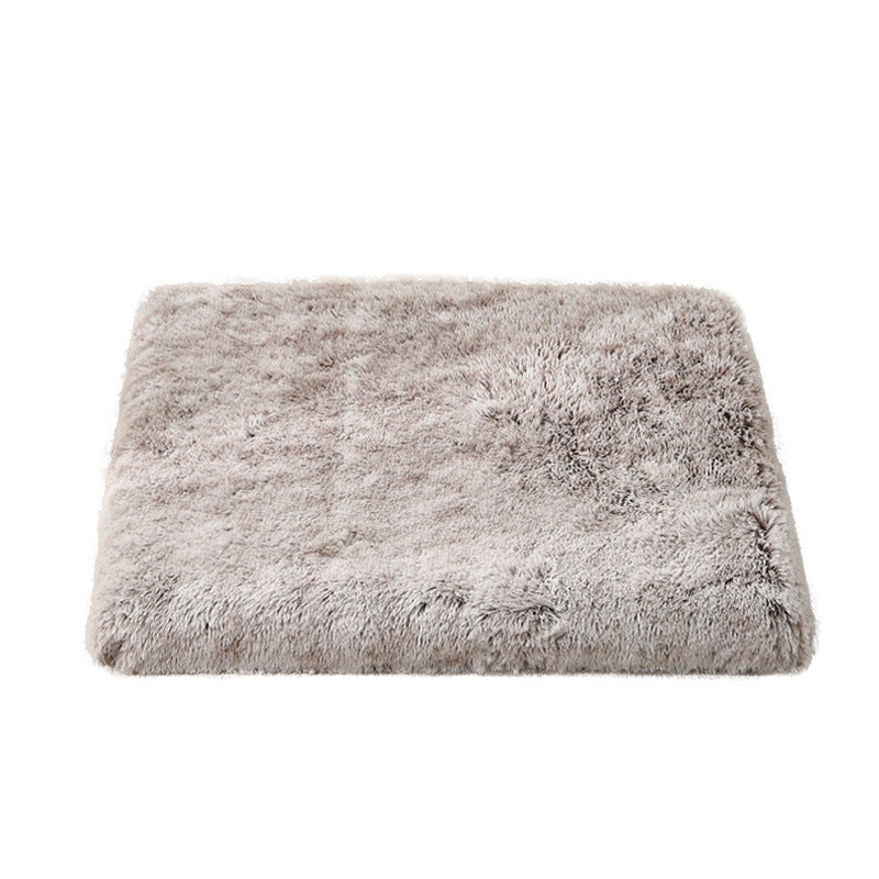 Plush pet mattress with removable washable cover in Black, photo from another angle