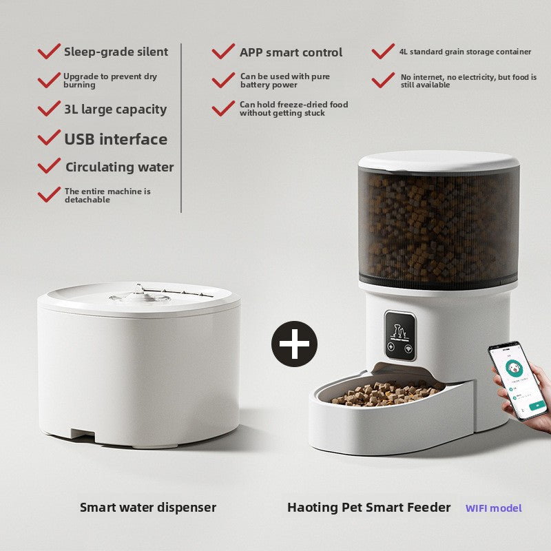 Smart Wi-Fi Automatic Pet Feeder with 4L Capacity, Timer, App Control and Optional Camera